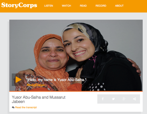 Click on image to hear Story Corps interview